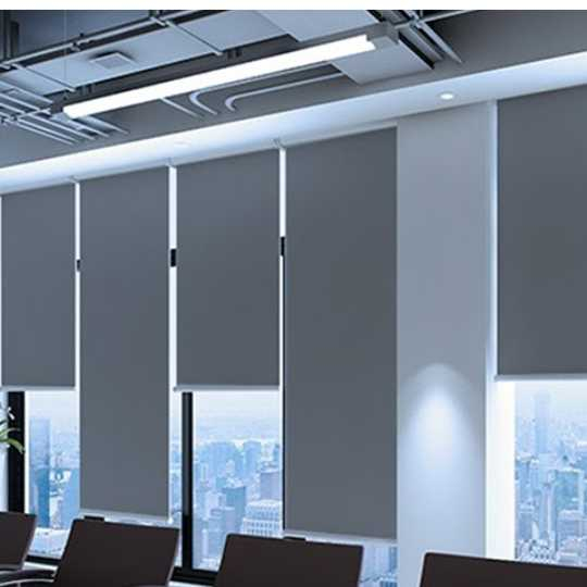 Rèm Cuốn Vải Trơn Xám